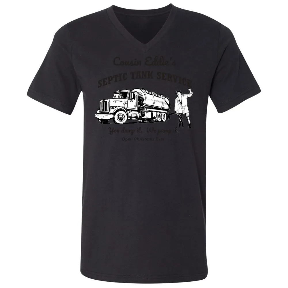 Unisex V-Neck T-Shirt - YZGLQSX7 - Black - 16