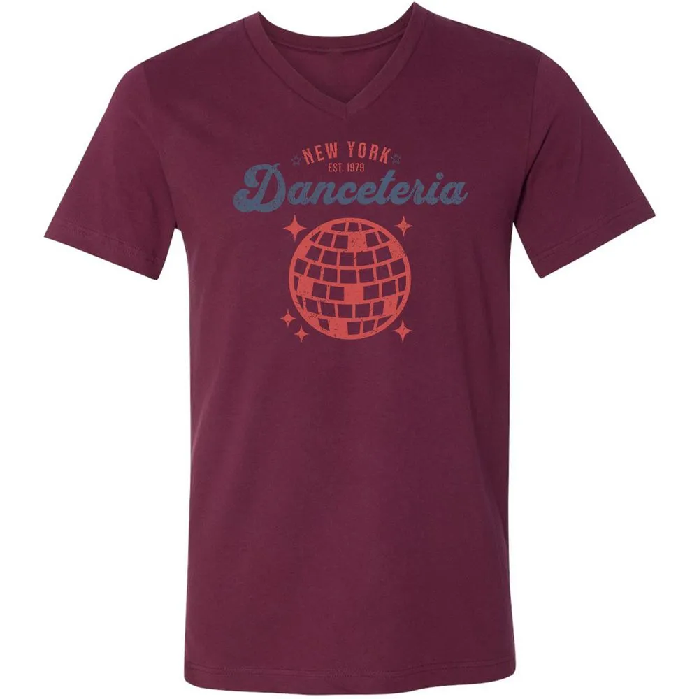 Unisex V-Neck T-Shirt - T9P6R5DM - Maroon - 6