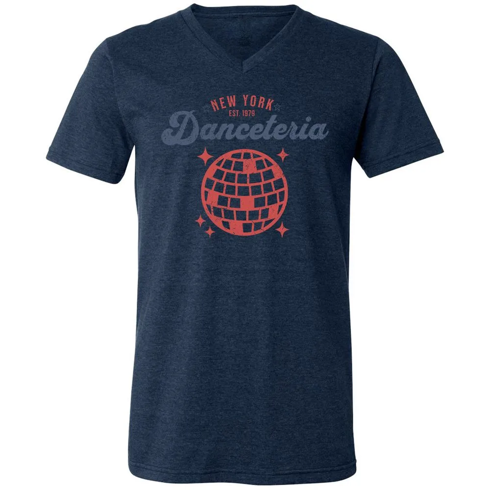 Unisex V-Neck T-Shirt - T9P6R5DM - Heather Navy - 15