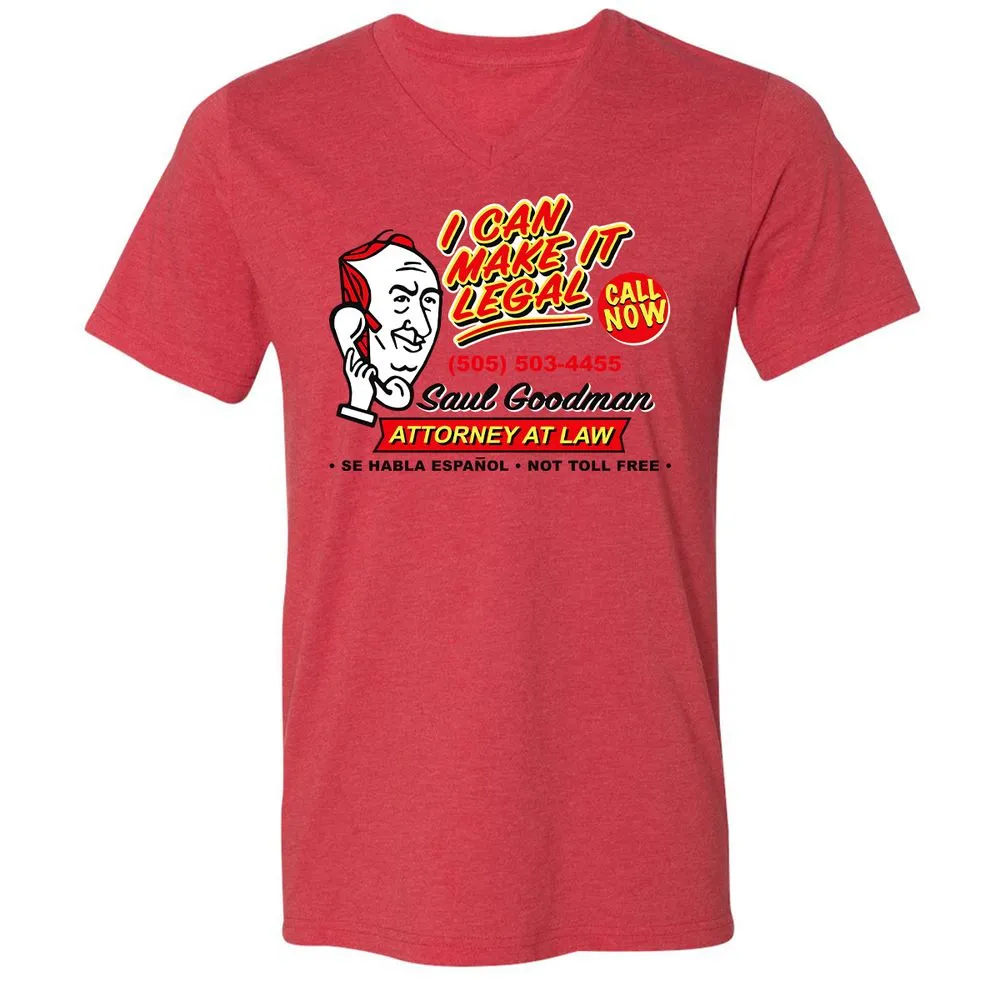 Unisex V-Neck T-Shirt - L4TVXSWK - Heather Red - 5