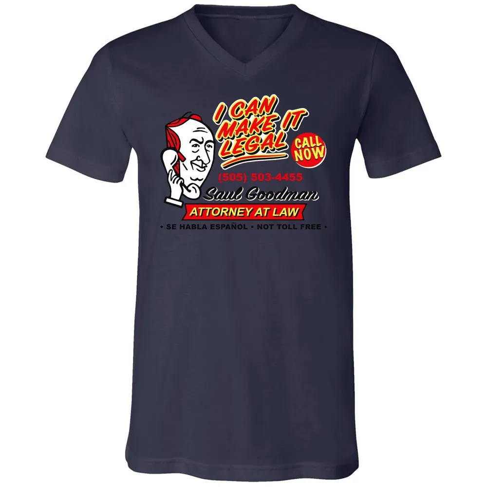 Unisex V-Neck T-Shirt - L4TVXSWK - Navy - 9