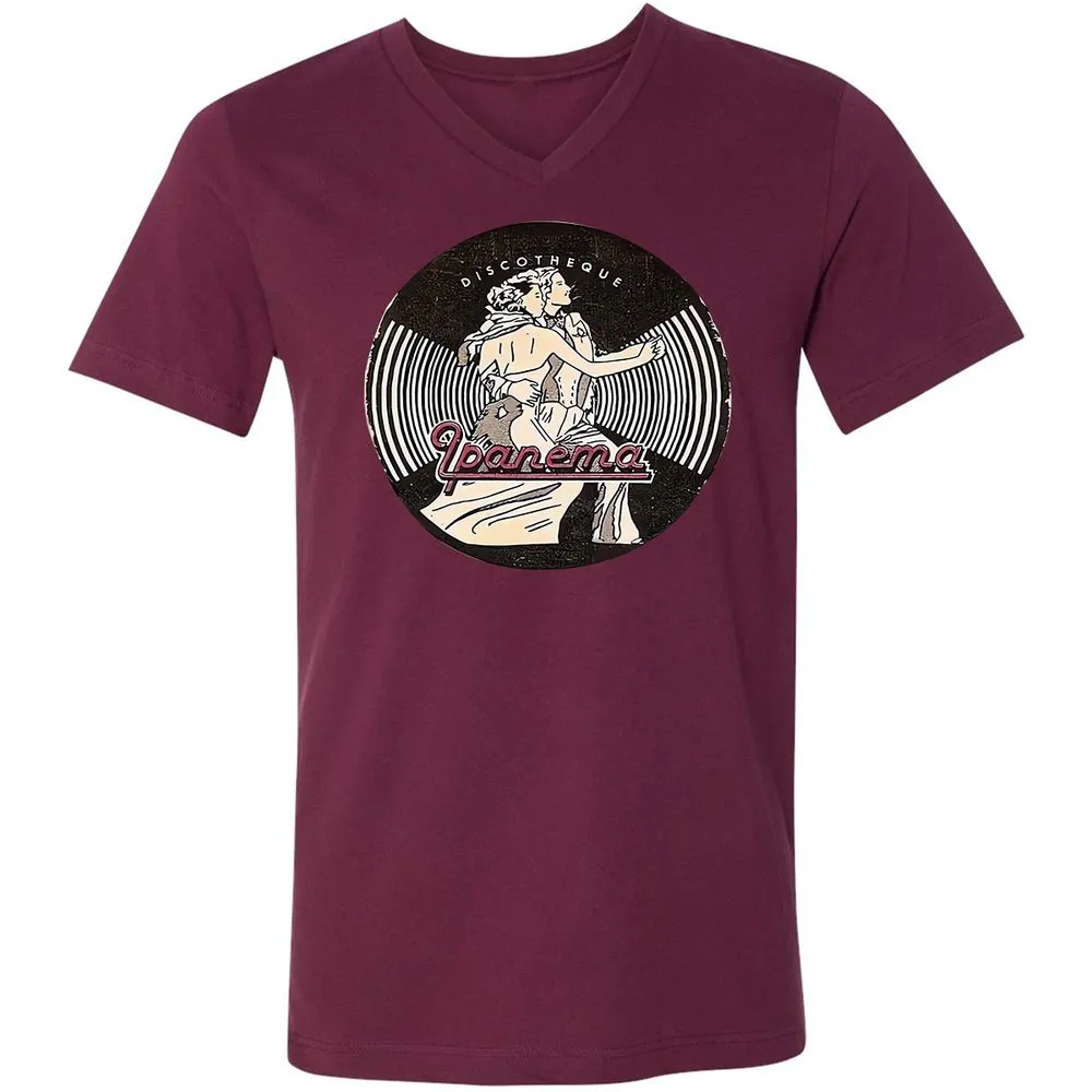 Unisex V-Neck T-Shirt - 8JHXYJDR - Maroon - 6