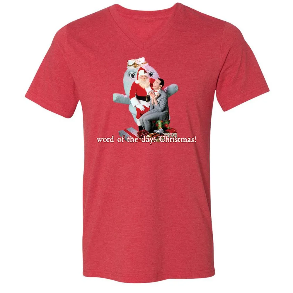 Unisex V-Neck T-Shirt - JKNZHBSV - Heather Red - 5