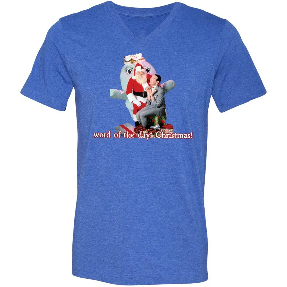 Unisex V-Neck T-Shirt - JKNZHBSV - Heather True Royal - 14