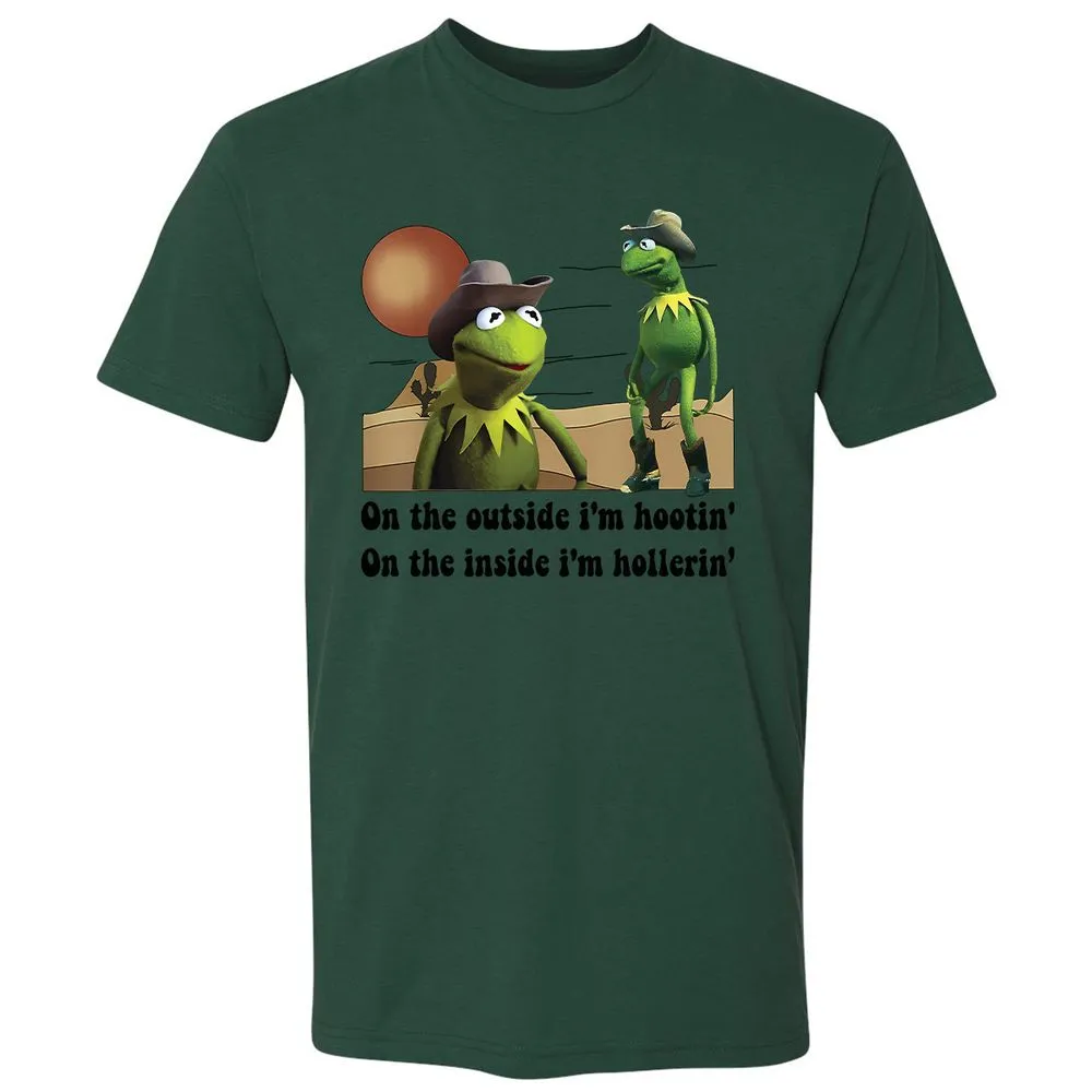 On the outside I'm hootin on the inside I'm hollerin - Forest Green - 13