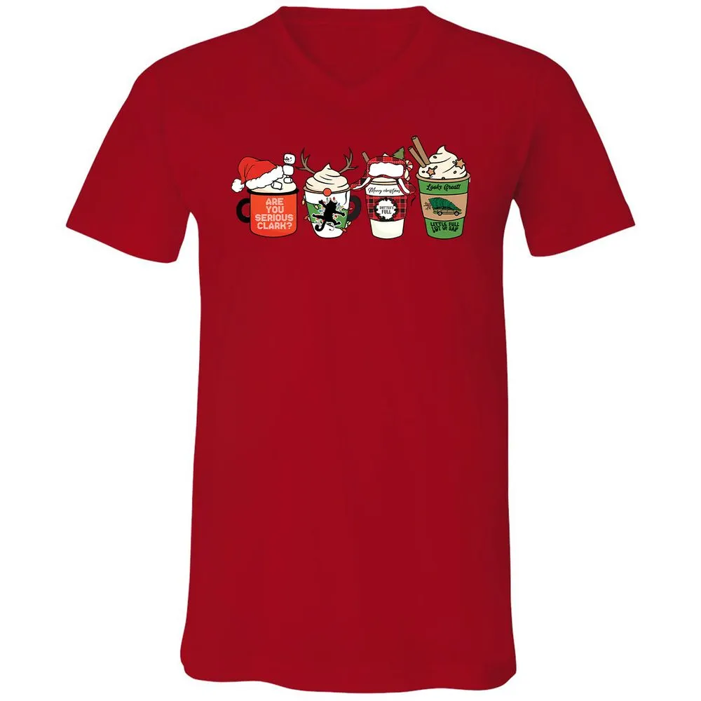 Unisex V-Neck T-Shirt - DUD7N2R2 - Red - 3