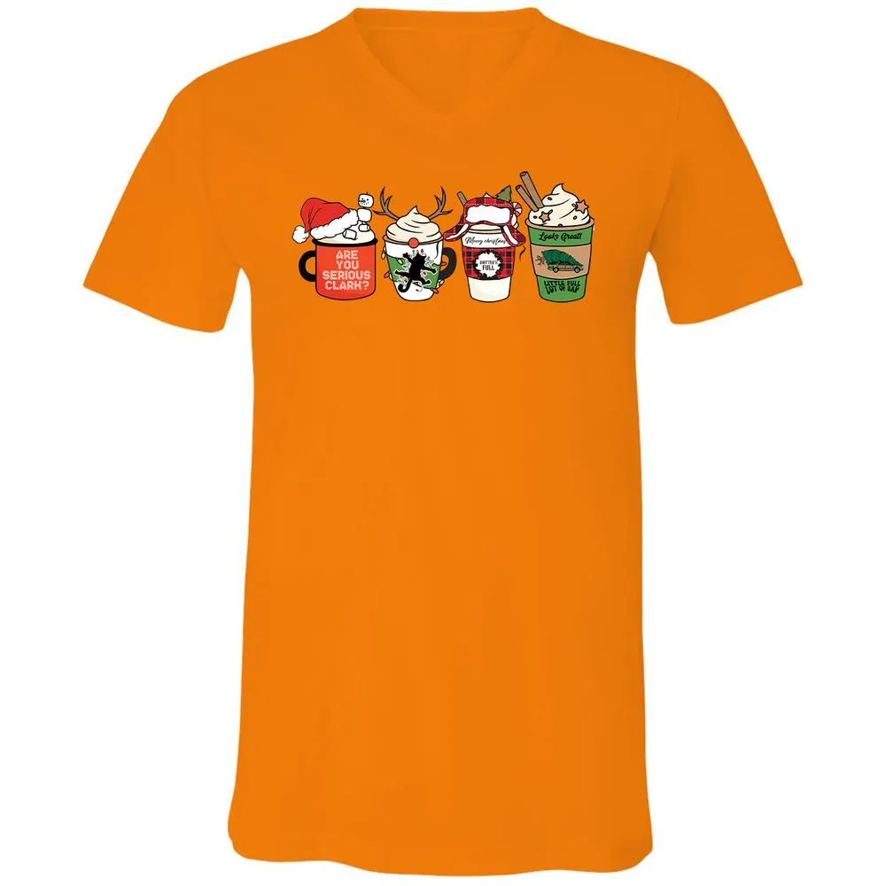 Unisex V-Neck T-Shirt - DUD7N2R2 - Orange - 11