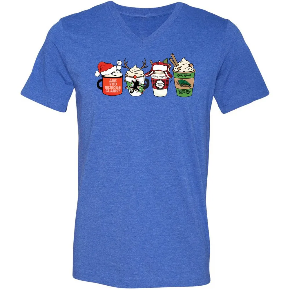 Unisex V-Neck T-Shirt - DUD7N2R2 - Heather True Royal - 14
