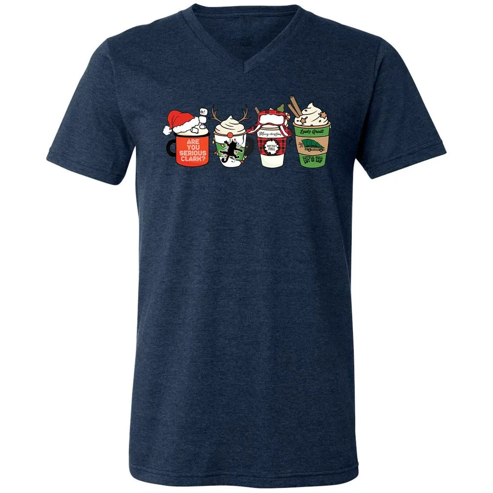 Unisex V-Neck T-Shirt - DUD7N2R2 - Heather Navy - 15