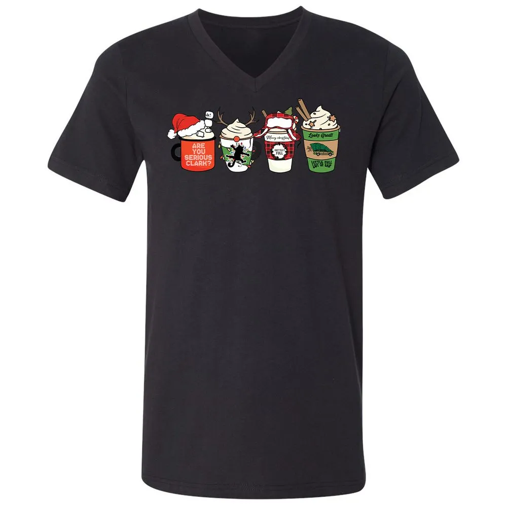 Unisex V-Neck T-Shirt - DUD7N2R2 - Black - 16