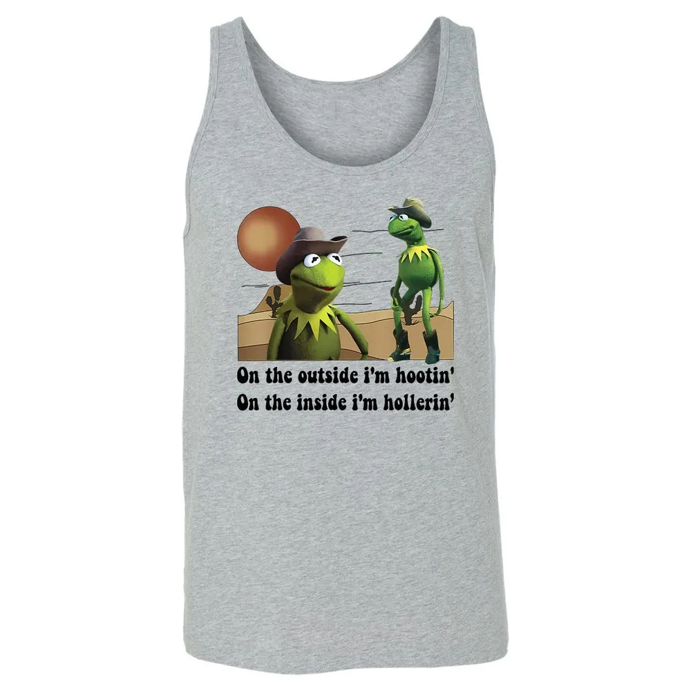 On the outside I'm hootin on the inside I'm hollerin - Athletic Heather - 4