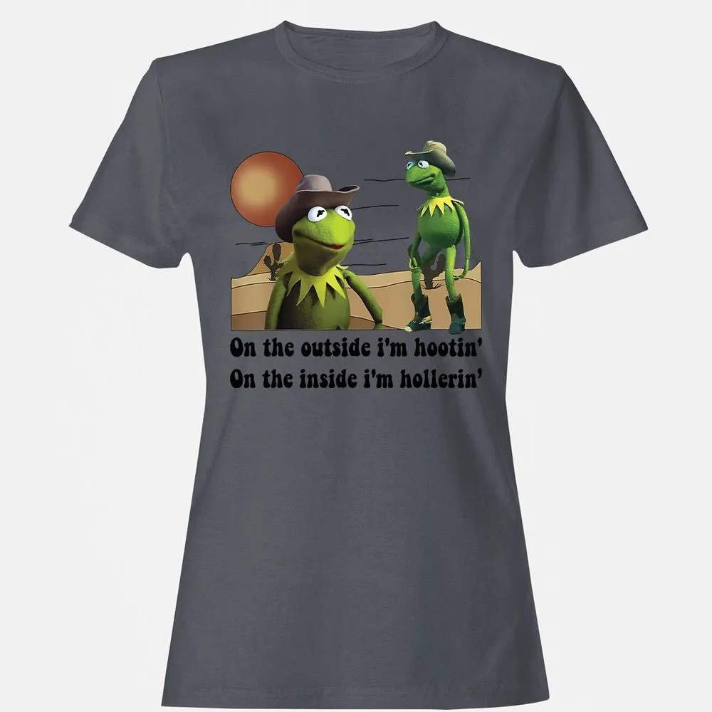 On the outside I'm hootin on the inside I'm hollerin - Dark Heather - 5