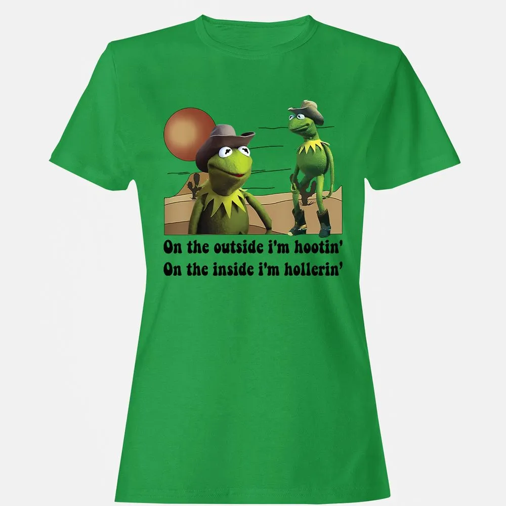 On the outside I'm hootin on the inside I'm hollerin - Irish Green - 7