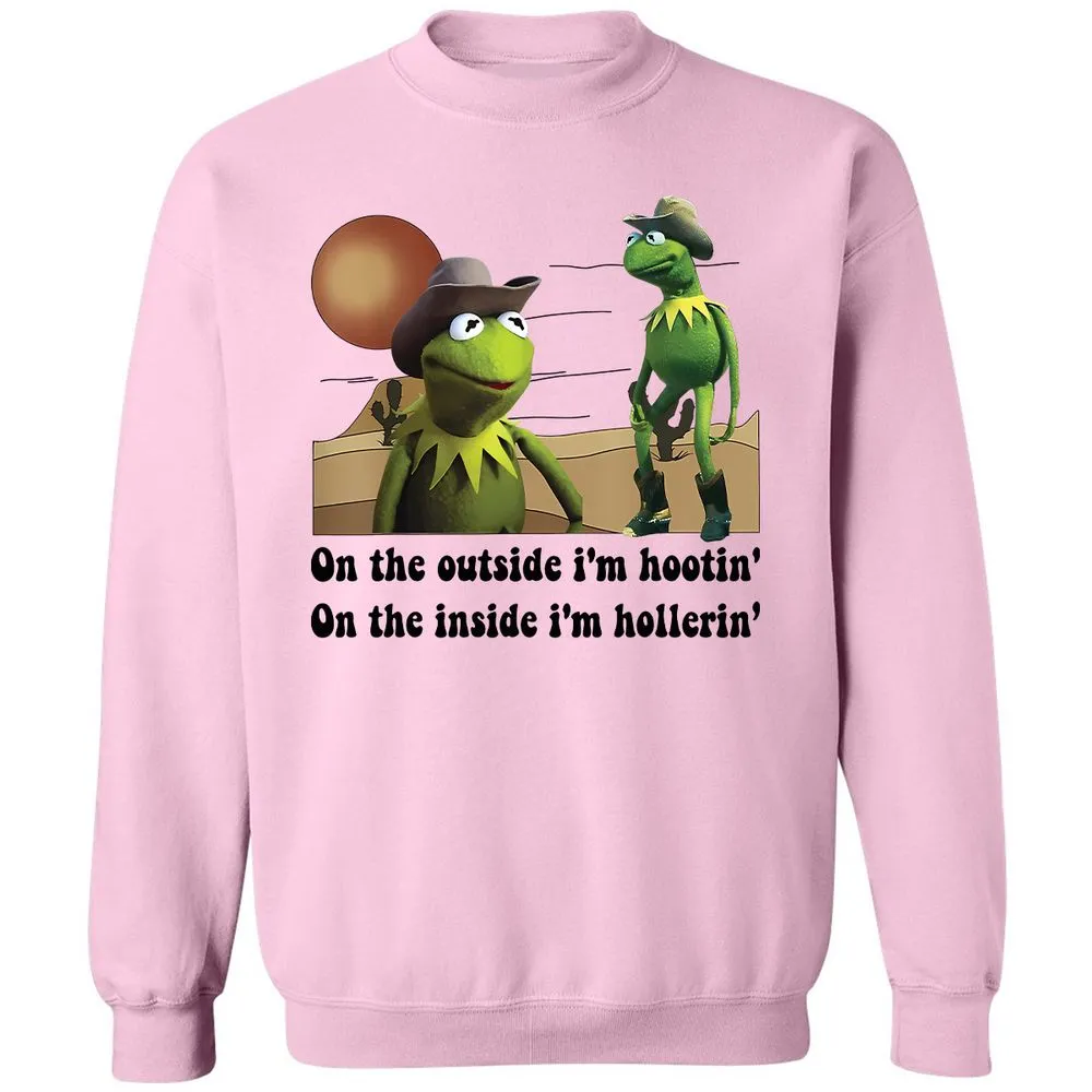 On the outside I'm hootin on the inside I'm hollerin - Light Pink - 3