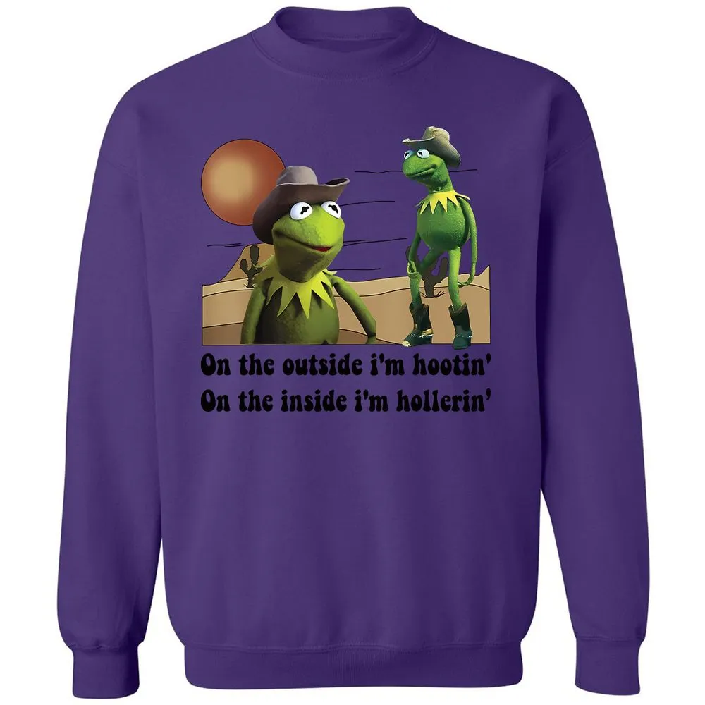 On the outside I'm hootin on the inside I'm hollerin - Purple - 6