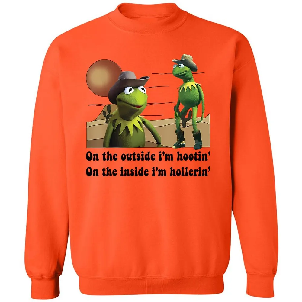 On the outside I'm hootin on the inside I'm hollerin - Orange - 10