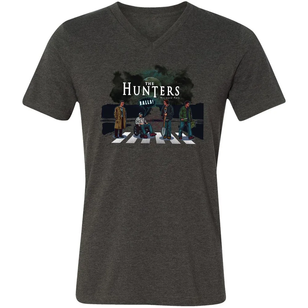Unisex V-Neck T-Shirt - YZP69E7J - Dark Grey Heather - 8