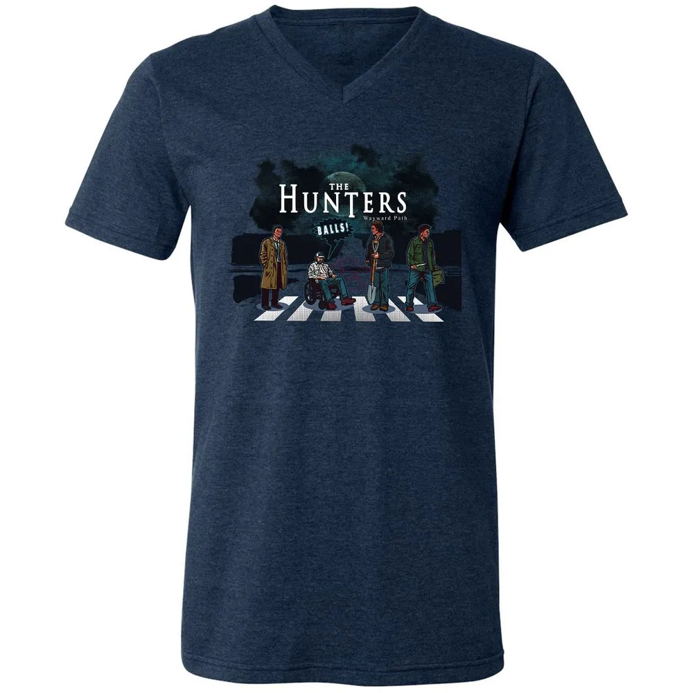 Unisex V-Neck T-Shirt - YZP69E7J - Heather Navy - 15