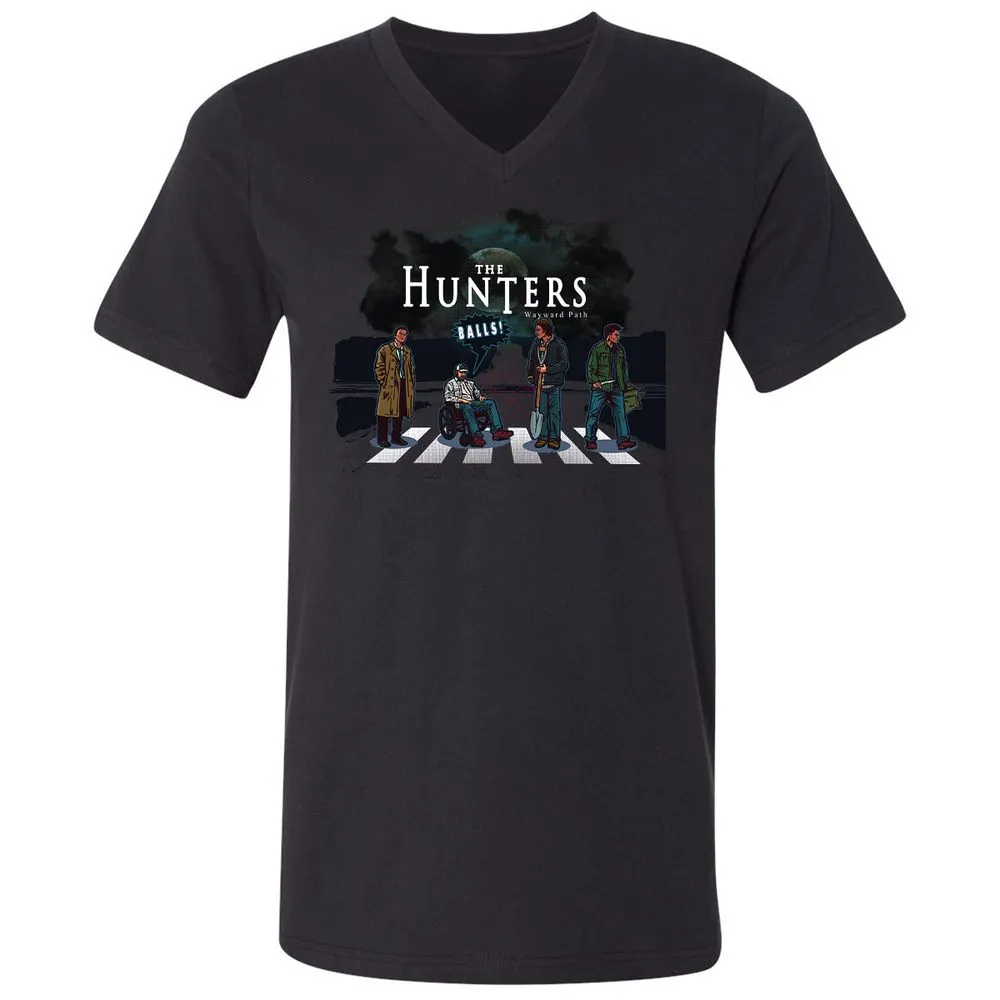Unisex V-Neck T-Shirt - YZP69E7J - Black - 16