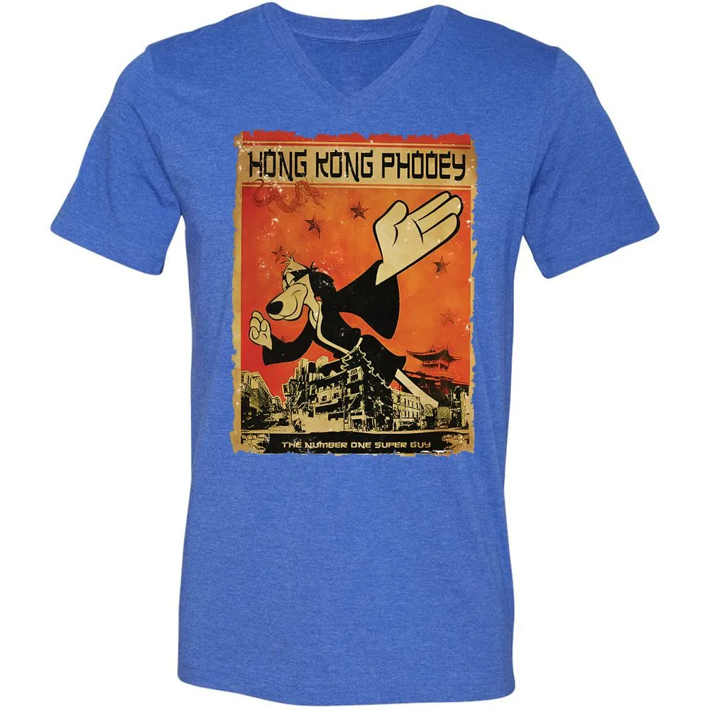 Unisex V-Neck T-Shirt - M73W8QTQ - Heather True Royal - 14
