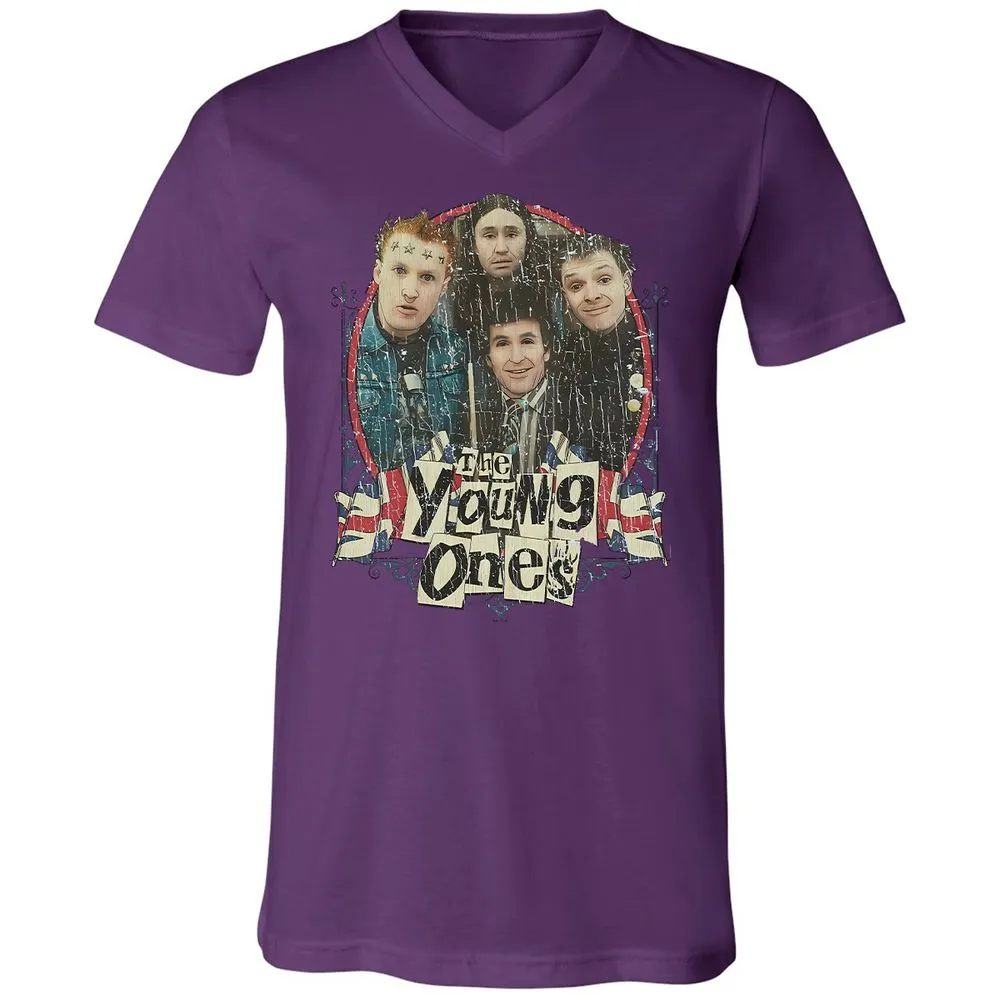 Unisex V-Neck T-Shirt - FBQXRT5H - Team Purple - 2