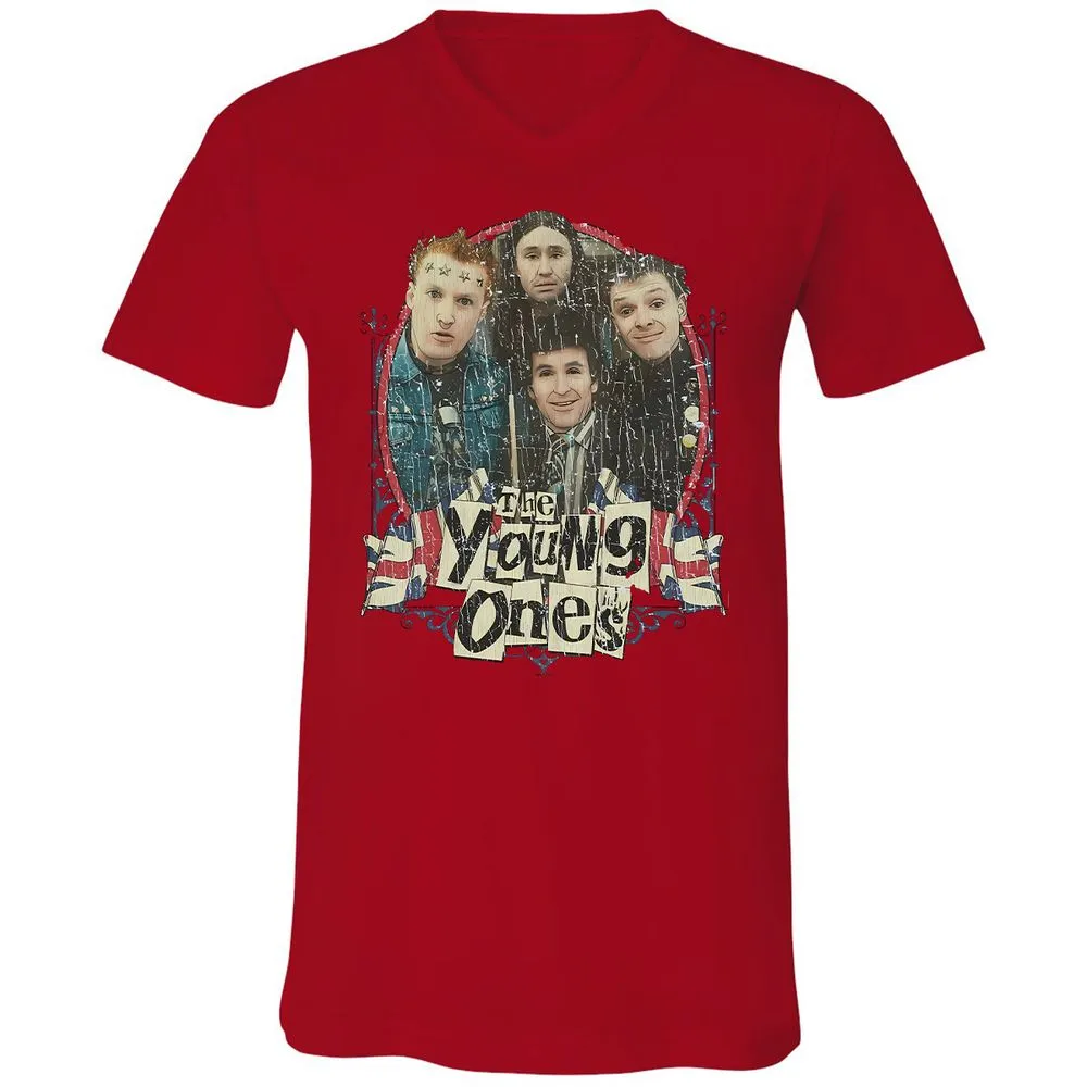 Unisex V-Neck T-Shirt - FBQXRT5H - Red - 3