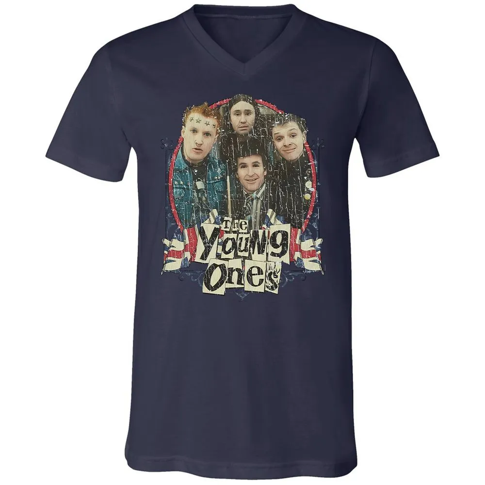 Unisex V-Neck T-Shirt - FBQXRT5H - Navy - 9