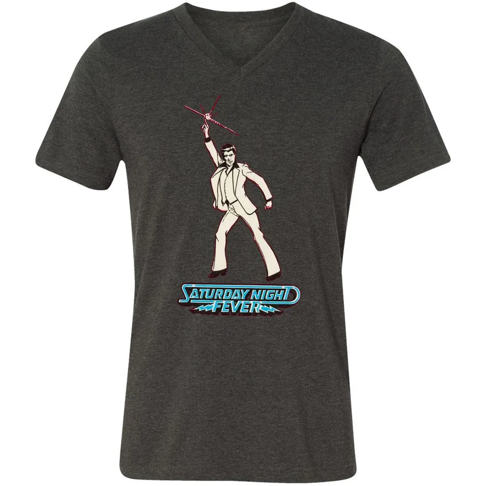 Unisex V-Neck T-Shirt - 4NDD2QKU - Dark Grey Heather - 8
