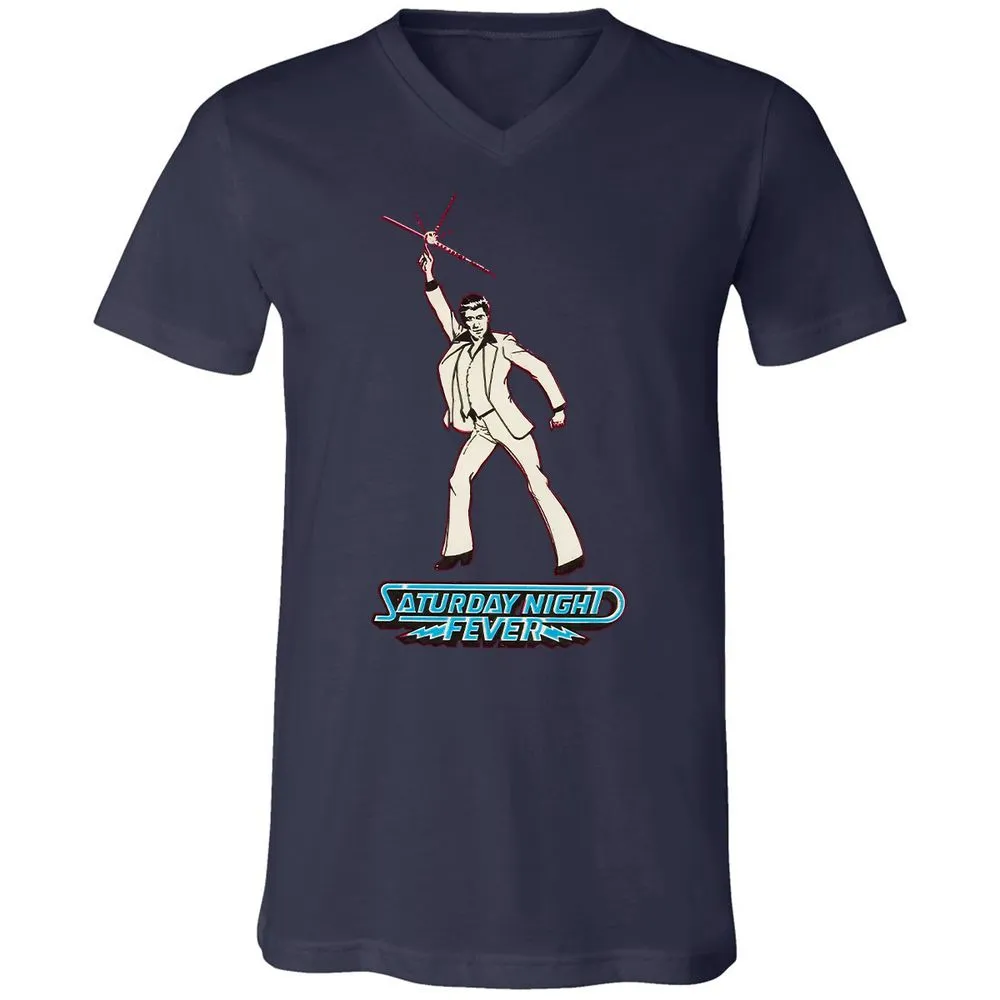 Unisex V-Neck T-Shirt - 4NDD2QKU - Navy - 9