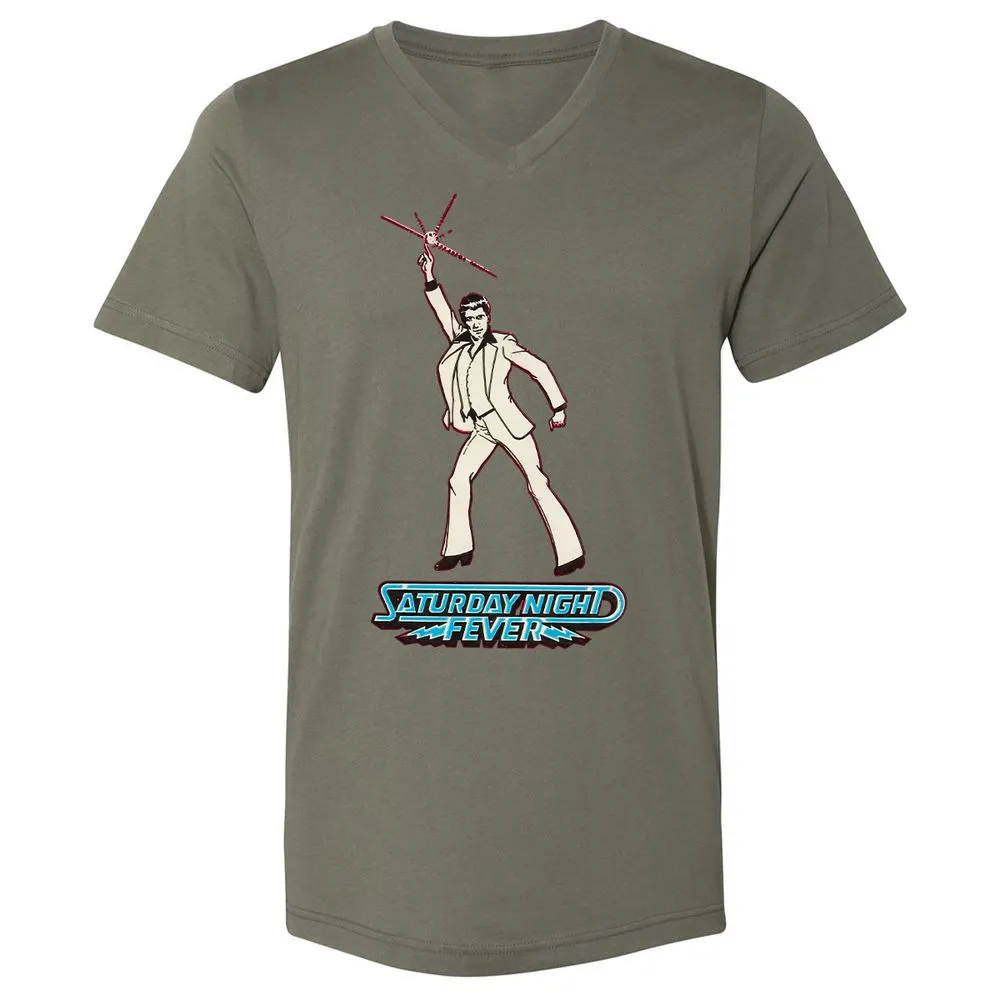 Unisex V-Neck T-Shirt - 4NDD2QKU - Military Green - 10