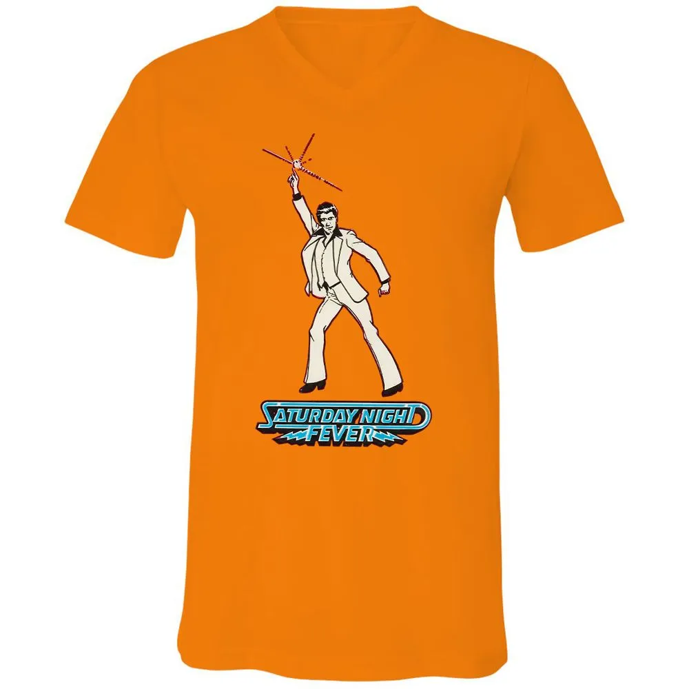 Unisex V-Neck T-Shirt - 4NDD2QKU - Orange - 11
