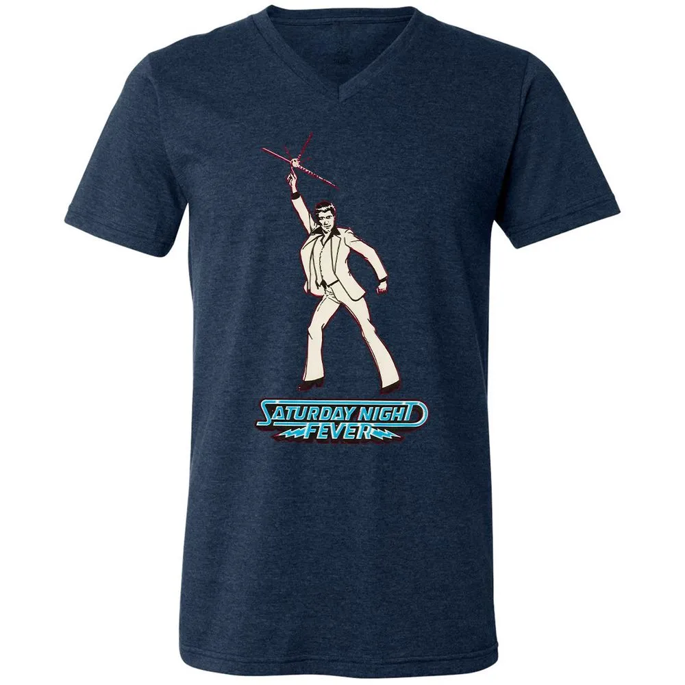 Unisex V-Neck T-Shirt - 4NDD2QKU - Heather Navy - 15