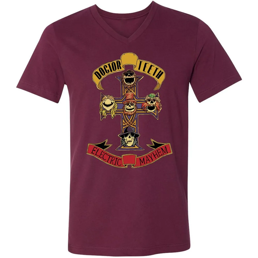 Unisex V-Neck T-Shirt - FYJ7Z9G5 - Maroon - 6