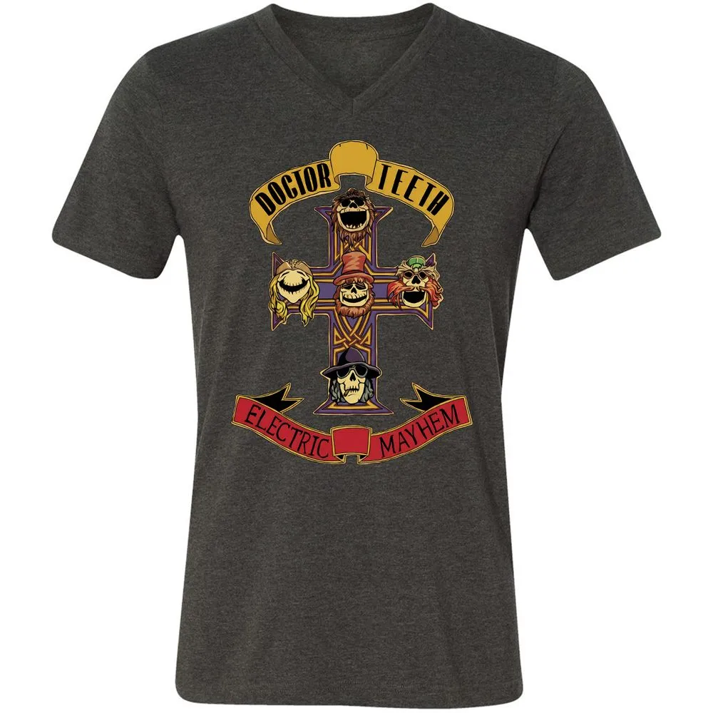 Unisex V-Neck T-Shirt - FYJ7Z9G5 - Dark Grey Heather - 8