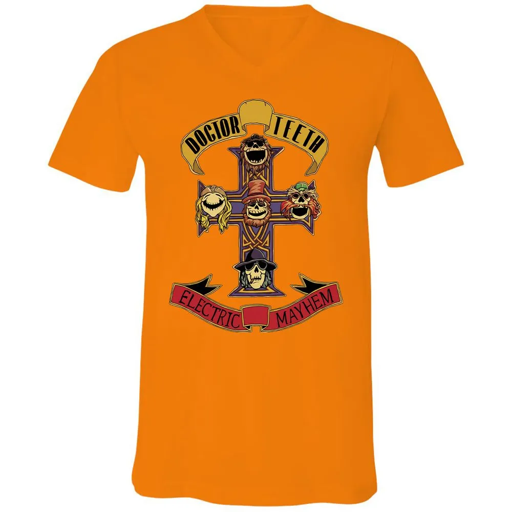 Unisex V-Neck T-Shirt - FYJ7Z9G5 - Orange - 11