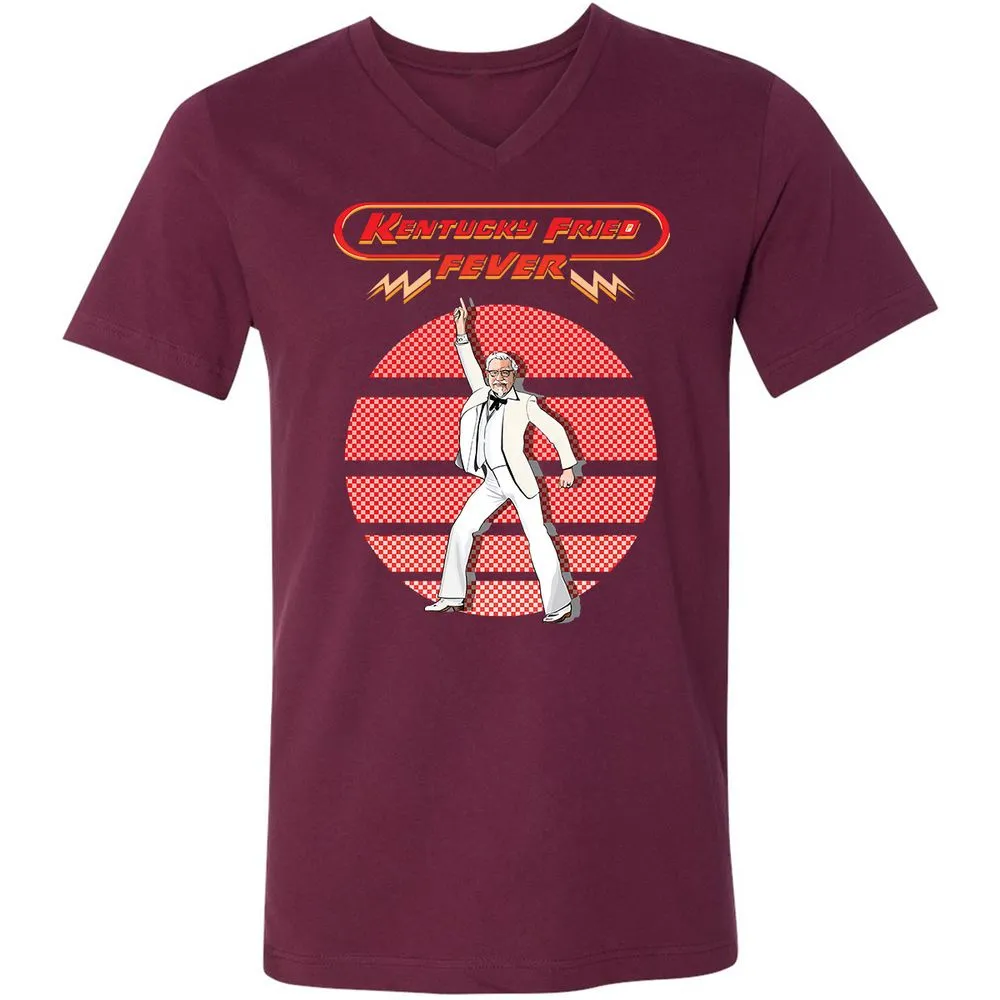 Unisex V-Neck T-Shirt - Y9SYKSJ1 - Maroon - 6