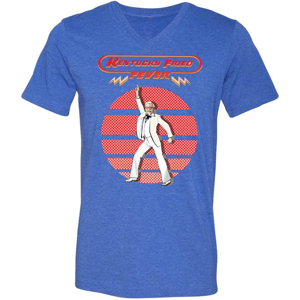 Unisex V-Neck T-Shirt - Y9SYKSJ1 - Heather True Royal - 14