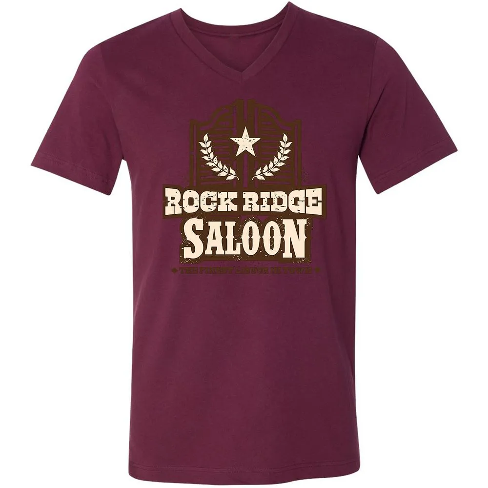 Unisex V-Neck T-Shirt - BLRX1YGY - Maroon - 6