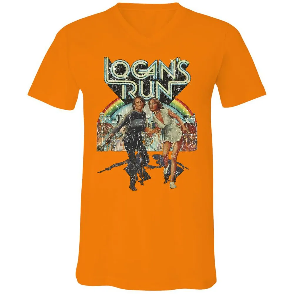 Unisex V-Neck T-Shirt - KLQMU9VX - Orange - 11