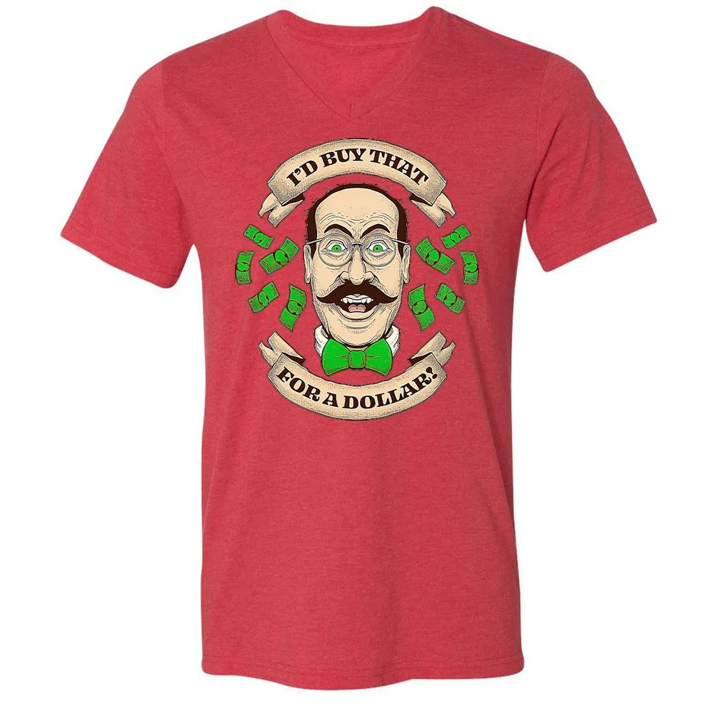 Unisex V-Neck T-Shirt - P1CV6JLN - Heather Red - 5
