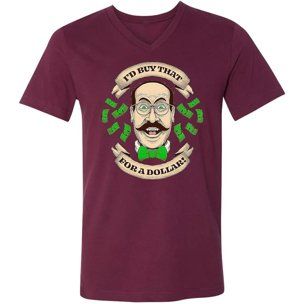 Unisex V-Neck T-Shirt - P1CV6JLN - Maroon - 6