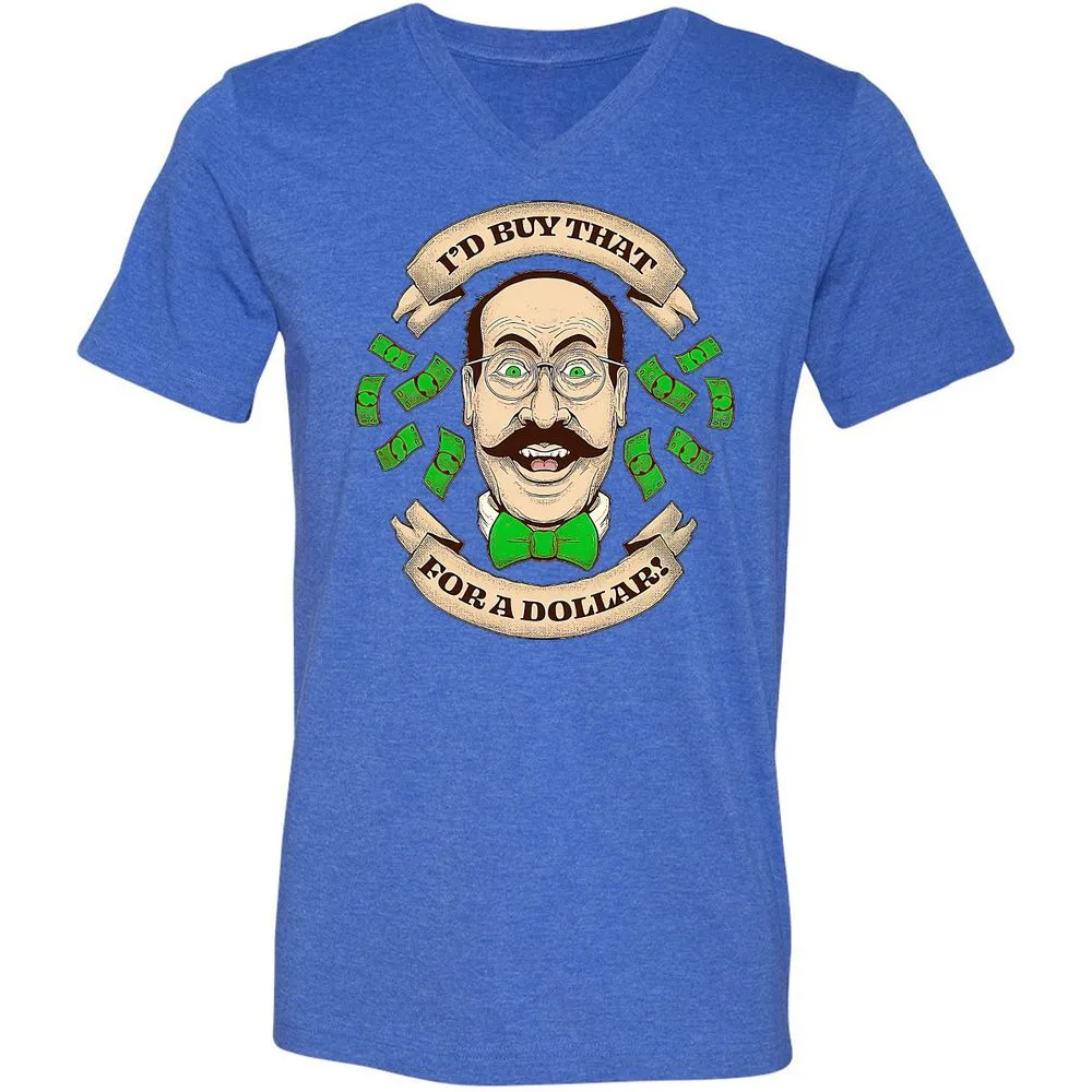 Unisex V-Neck T-Shirt - P1CV6JLN - Heather True Royal - 14
