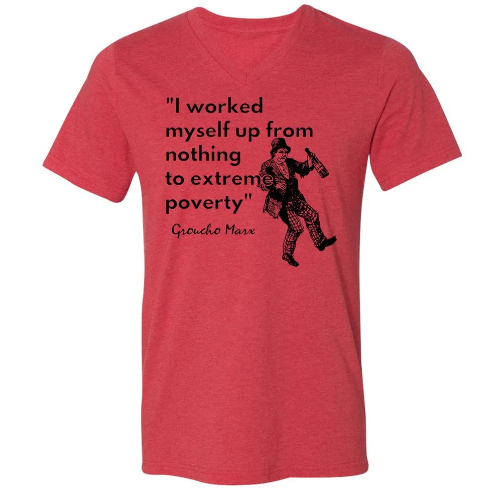 Unisex V-Neck T-Shirt - NUAAFYD3 - Heather Red - 5