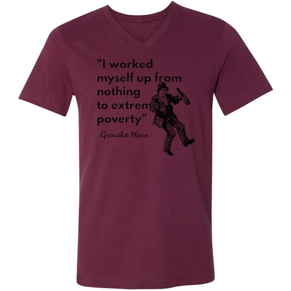 Unisex V-Neck T-Shirt - NUAAFYD3 - Maroon - 6