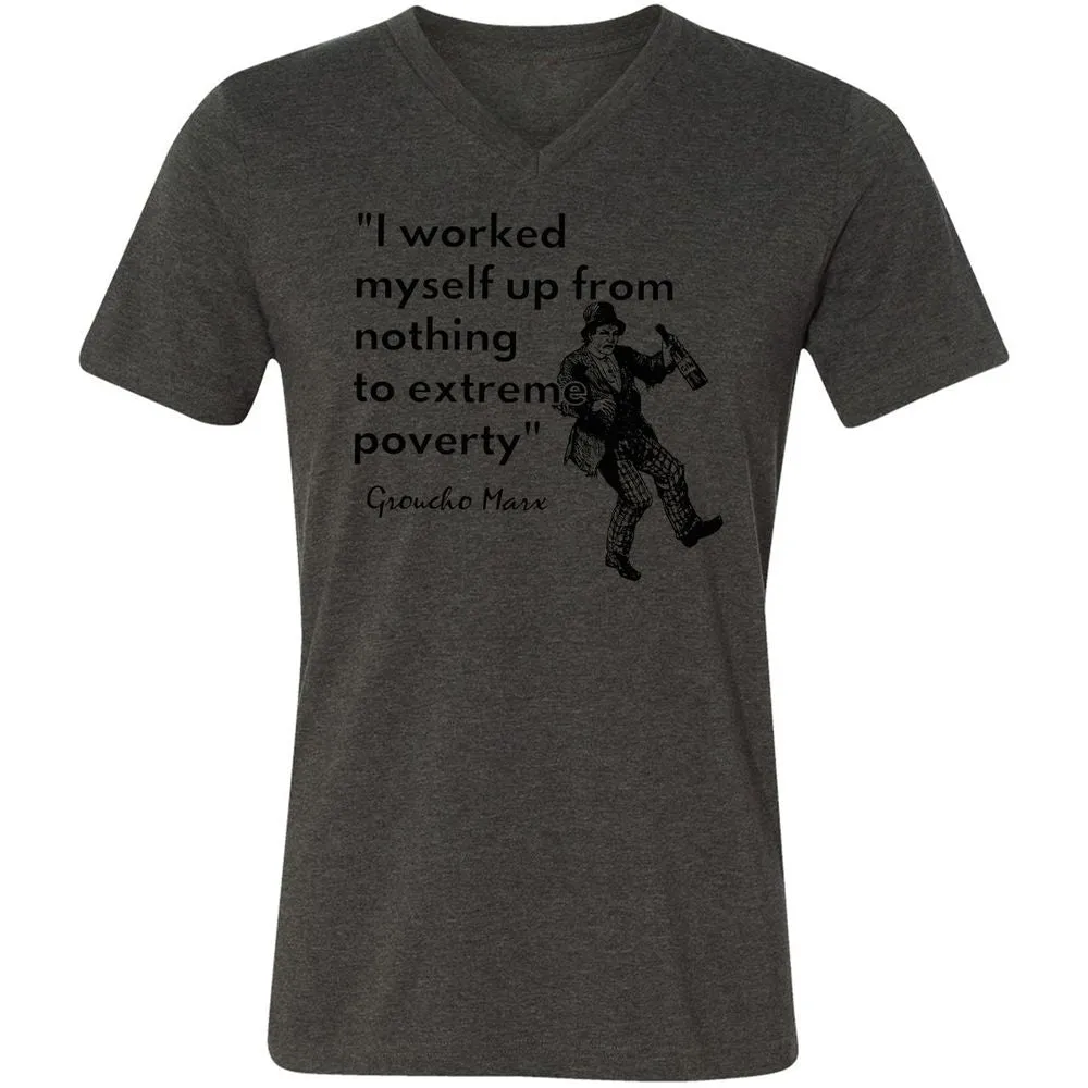 Unisex V-Neck T-Shirt - NUAAFYD3 - Dark Grey Heather - 8