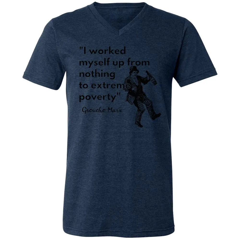Unisex V-Neck T-Shirt - NUAAFYD3 - Heather Navy - 15