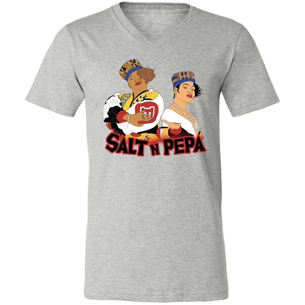 Unisex V-Neck T-Shirt - White - Athletic Heather - 7