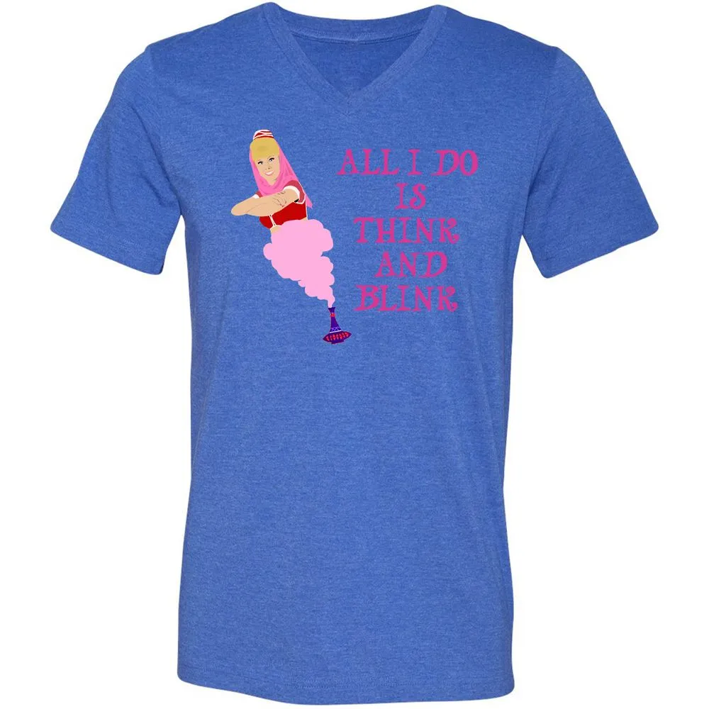 Unisex V-Neck T-Shirt - HYNWL7JP - Heather True Royal - 14