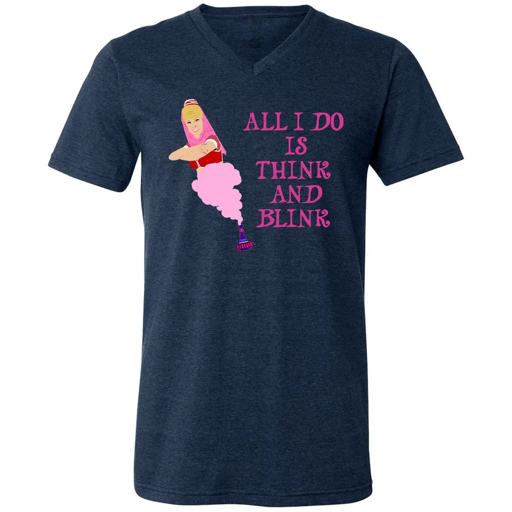 Unisex V-Neck T-Shirt - HYNWL7JP - Heather Navy - 15