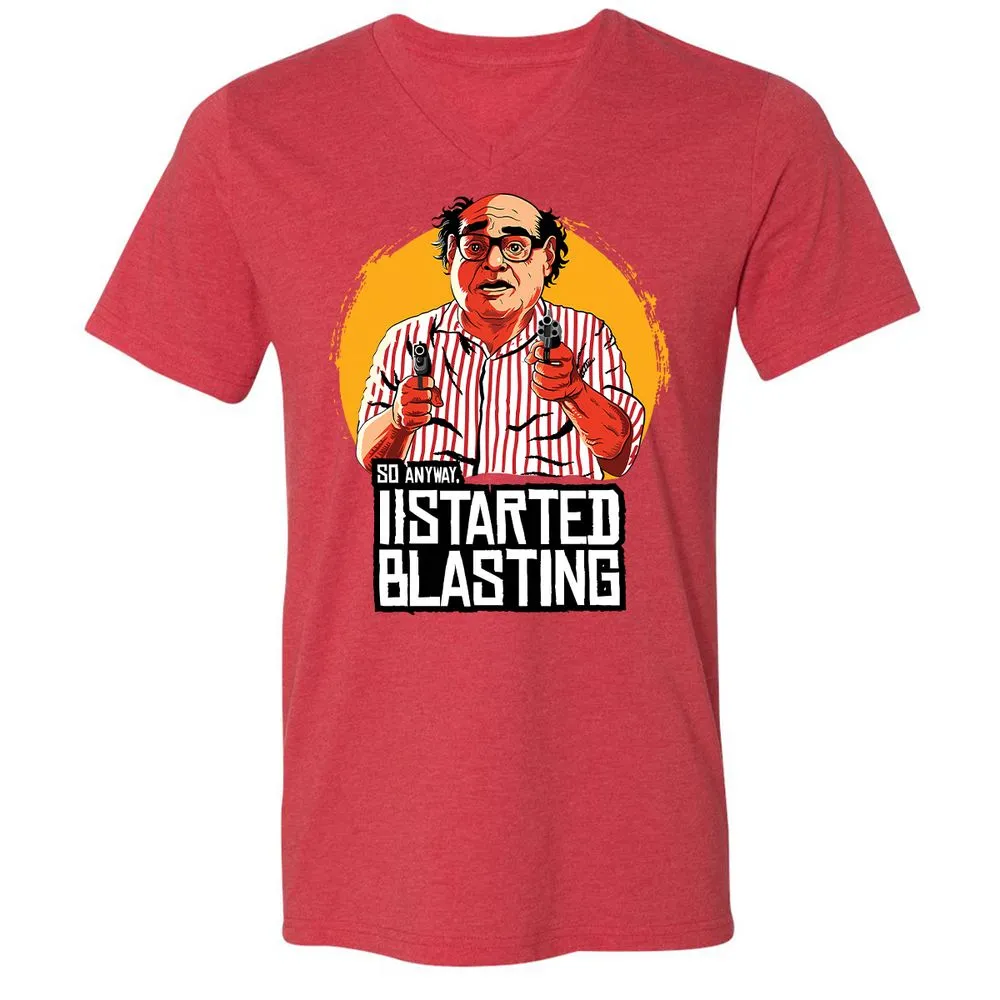 Unisex V-Neck T-Shirt - A918X1JC - Heather Red - 5